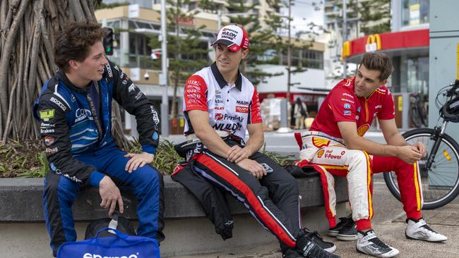 Supercars drivers James Golding, Aaron Love and Andre De Pasquale. Picture: Supplied