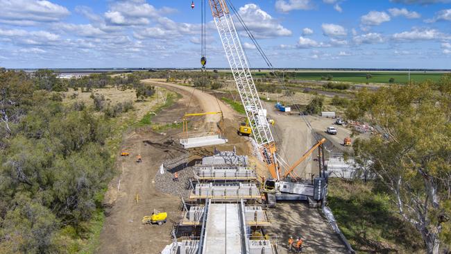 The Inland Rail project under construction between Narrabri and North Star in NSW. Picture: Joshua J Smith.