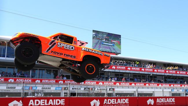 One of the Super Trucks in action at the Adelaide 500 in 2018. Picture: Tait Schmaal