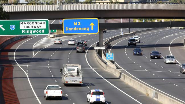 Motorists heading towards Ringwood on EastLink Tunnel. Picture: Stuart Milligan