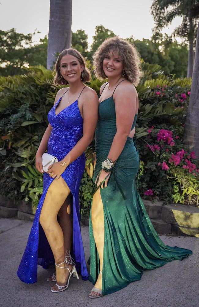 Nadia Maritz and Emily McLennan at the Mackay North State High School formal at Windmill Function Centre, November 19, 2021. Picture: Heidi Petith