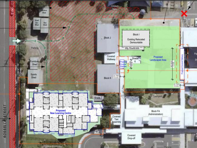 Architechtural drawings of the new learning centre at Rosella Park Special School (bottom left).