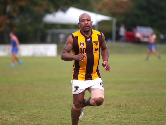 Pictured: William Aisi. Manunda Hawks v CTB Bulldogs Round 15 at Crathern Park. AFL Cairns 2024. Photo: Gyan-Reece Rocha