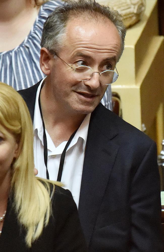 Euthanasia advocate Andrew Denton watches as Victoria passes assisted-dying legislation late last year.