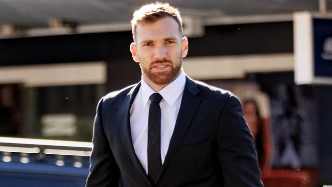 ALBURY, AUSTRALIA- NewsWire Photos- APRIL 22, 2025. Richmond footballer Noah Balta arrives at Albury Court for sentencing over the assault of a man in December. Picture: David Geraghty/ NewsWire