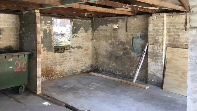 Northern Beaches Women's Shelter: The garage before it was converted. Picture: Supplied.