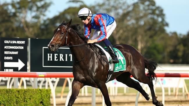 WYONG, AUSTRALIA - JANUARY 11: Billy Loughnane riding Yorkshire win Race 10 Royal Hotel Wyong during Sydney Racing: Wyong 150th Anniversary And The Lakes Race Day at Wyong Racecourse on January 11, 2025 in Wyong, Australia. (Photo by Jeremy Ng/Getty Images)