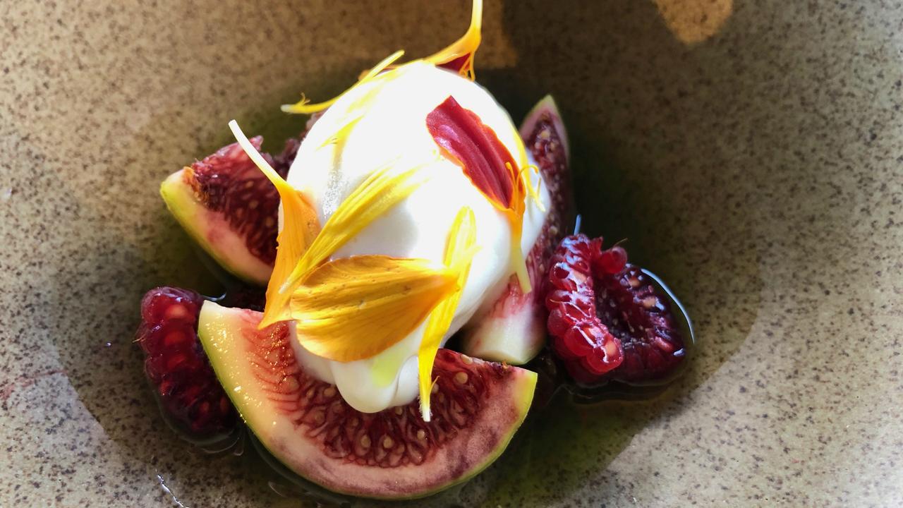 Fig, raspberry and ricotta.