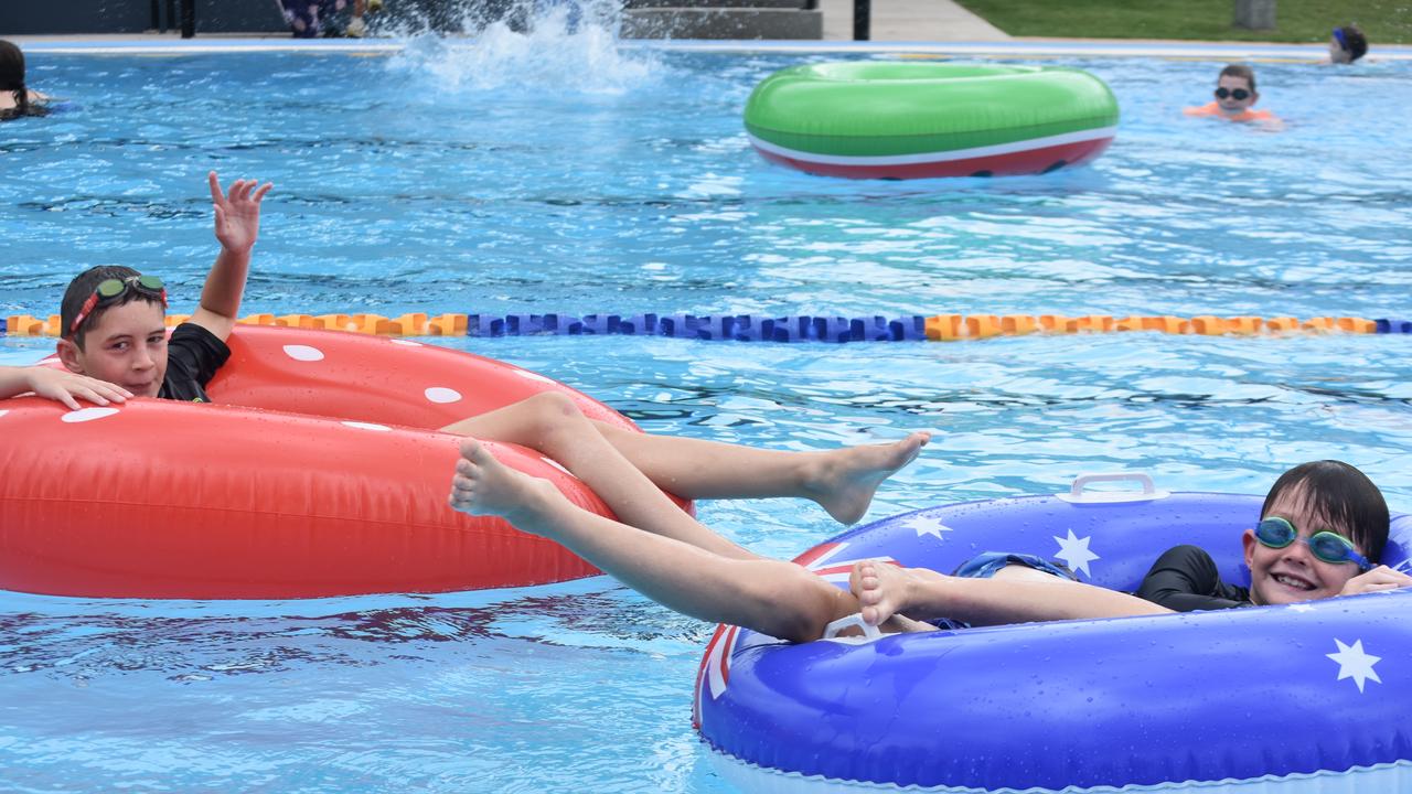 PARTY TIME: There were plenty of splatters and splashes at Dalby's pool party on Saturday afternoon.