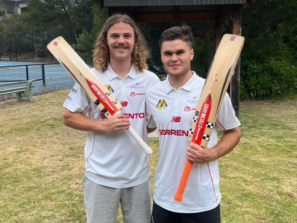 Harry DeMattia (left) made a ton for Sorrento on Saturday. Picture: Supplied