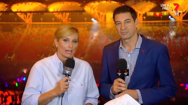 Closing ceremony hosts Johanna Griggs and Basil Zempilas didn’t hold back with their concerns about the event.