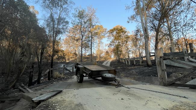 The aftermath of a fire that tore through Tuchekoi in the Mary Valley threatening and destroying properties along its way. Picture: Christine Schindler