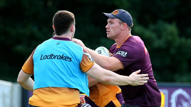 Lodge during training ahead of clash with Parramatta Eels. Photo: David Clark/ AAP Image