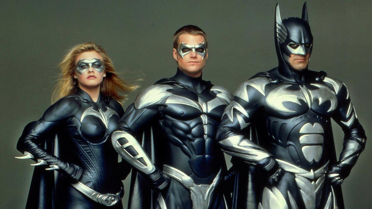 Alicia Silverstone, Chris O'Donnell and George Clooney in <i>Batman &amp; Robin.</i>