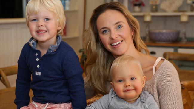 Mum Lisa with Finn, 3, and baby Louie, who suffered tick bites.