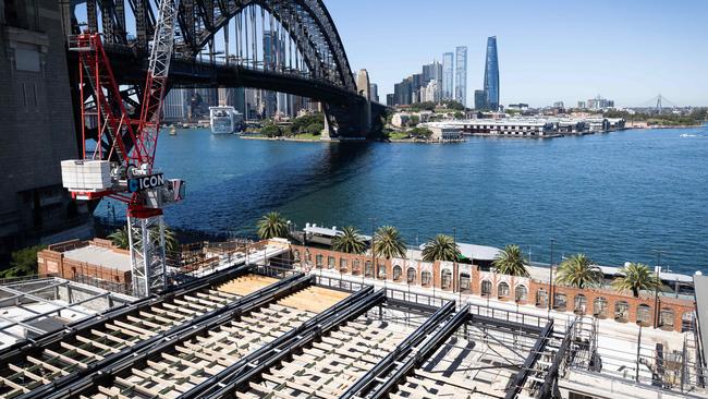 Construction activity at the North Sydney Olympic Pool site.