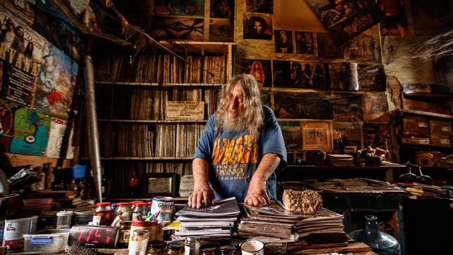 Royce Wells with his huge record collection. Picture by Matt Turner.