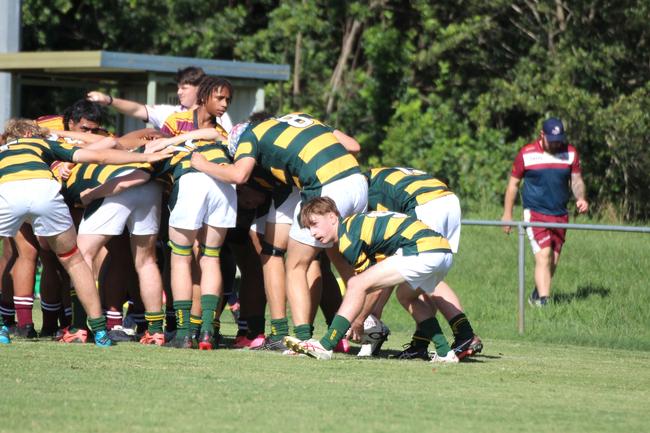 Ballymore Cup rugby action at the Albany Creek Brumbies Junior Rugby Union Club on Friday, April 12, 2024.