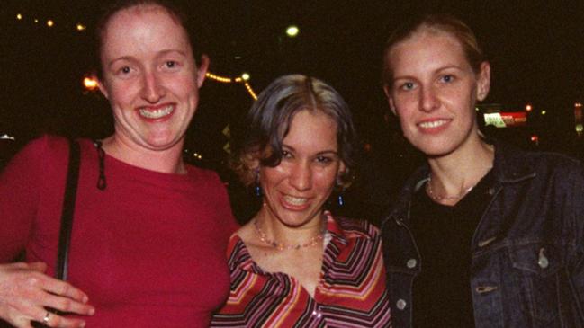 Erica Schmidt, Yvette Phipps & Lorena Liddy on Flinders Street East Pic Bryan Lynch AD075005