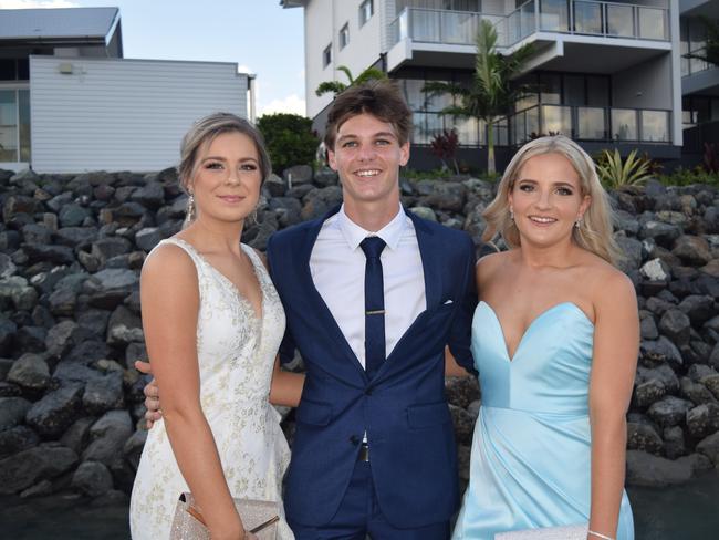 Trinity Youd, Luke Paterson and Shanaee Morrow at the Proserpine State High School formal. Picture: Elyse Wurm