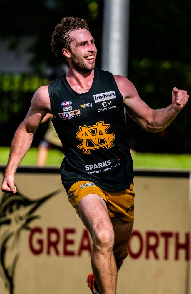 Dylan Landt was absolutely everywhere for St Mary’s in the second half. Picture: Patch Clapp / AFLNT Media