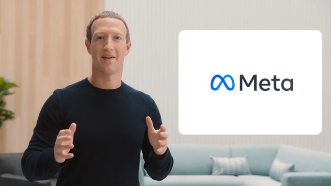 Facebook chief executive Mark Zuckerberg announces the Meta rebrand. Source: The Australian.