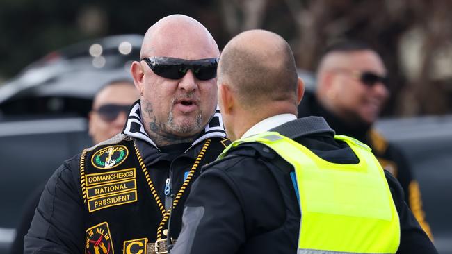 Comanchero Motorcycle Club President Mick Murray was one of the two men arrested. Picture: Ian Currie