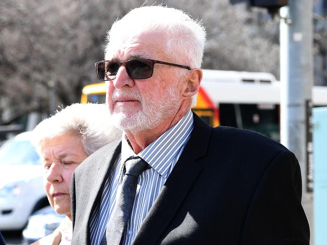 Ronald John Toft leaves the Adelaide Magistrates court Tuesday August 20,2019.(Image AAP/Mark Brake)