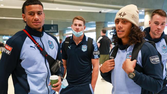 Meninga wants to know if Stephen Crichton and Jarome Luai are putting their hands to play for Australia at the World Cup. Picture: Justin Lloyd.