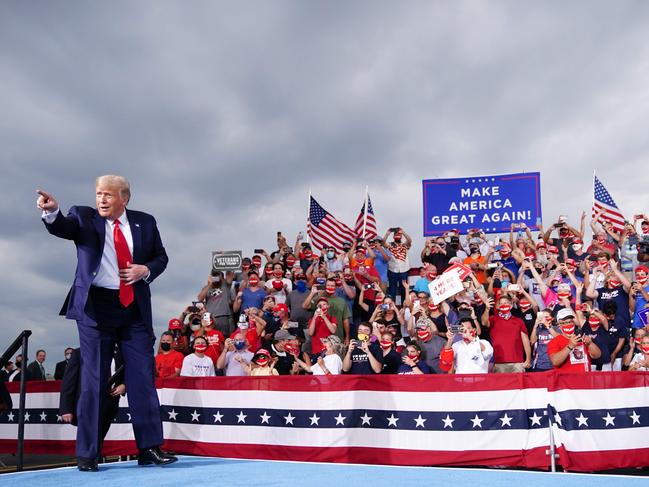 Donald Trump has consistently trailed Joe Biden in national polling. Picture: AFP