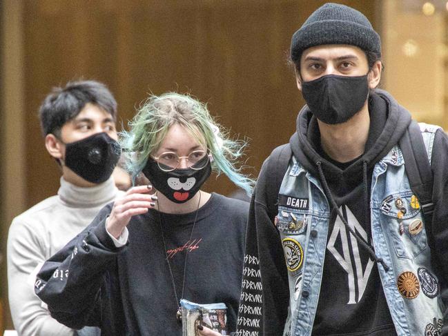 MELBOURNE, AUSTRALIA - NewsWire Photos FEBRUARY 8, 2021:  People wearing masks in Melbourne Central shopping centre on Monday afternoon as mask wearing remains mandatory in Victorian shopping centres. Picture: NCA NewsWire / David Geraghty