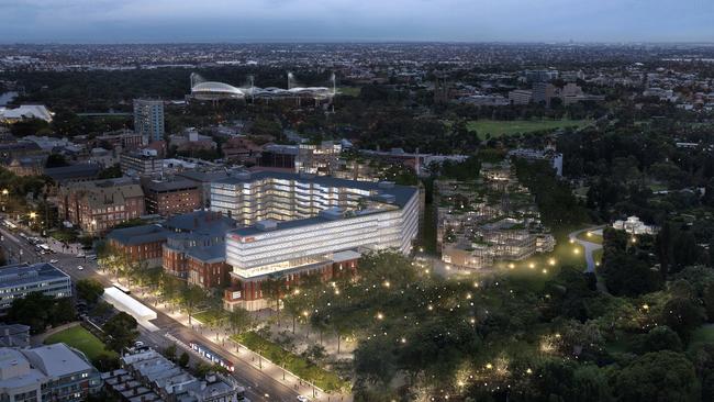 An artist impressions of how the old Royal Adelaide Hospital site will look — when it’s finished in about 15 years.