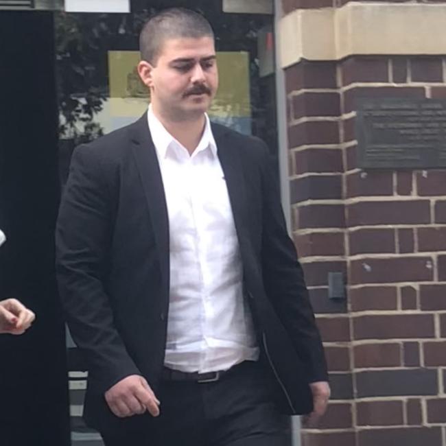 Kyle Hakki, 22, of Allambie Heights, outside Manly Local Court on Wednesday, where he faced a series of charges after his car allegedly struck and killed a cyclist at Belrose on June 4. Picture: Jim O’Rourke