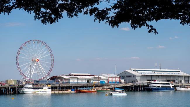 The red ribbon has been cut and the gates are now officially open at the Stokes Hill Wharf Ferris Wheel at the Waterfront. Picture: Che Chorley