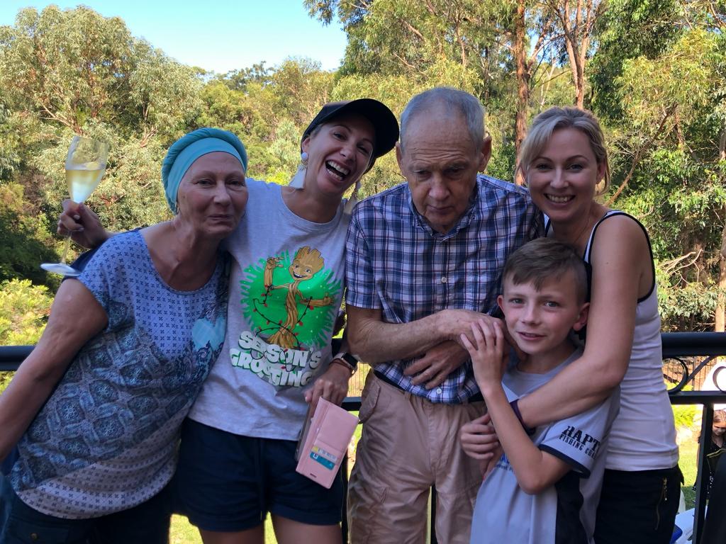 Terry Reeves, centre, was strapped into his wheelchair and allegedly chemically restrained with antipsychotic drugs whilst at Garden View aged care home in Merrylands.