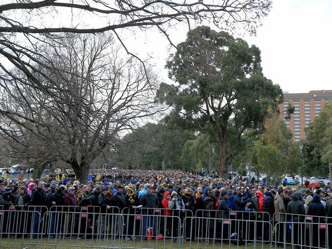 Enormous crowds line up outside gate 2 at the MCG. Picture: Mark Stewart