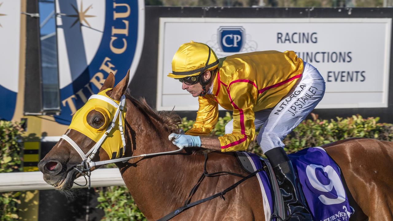 Trail of Glory coasts to the line for Justin Stanley. Photo: Nev Madsen