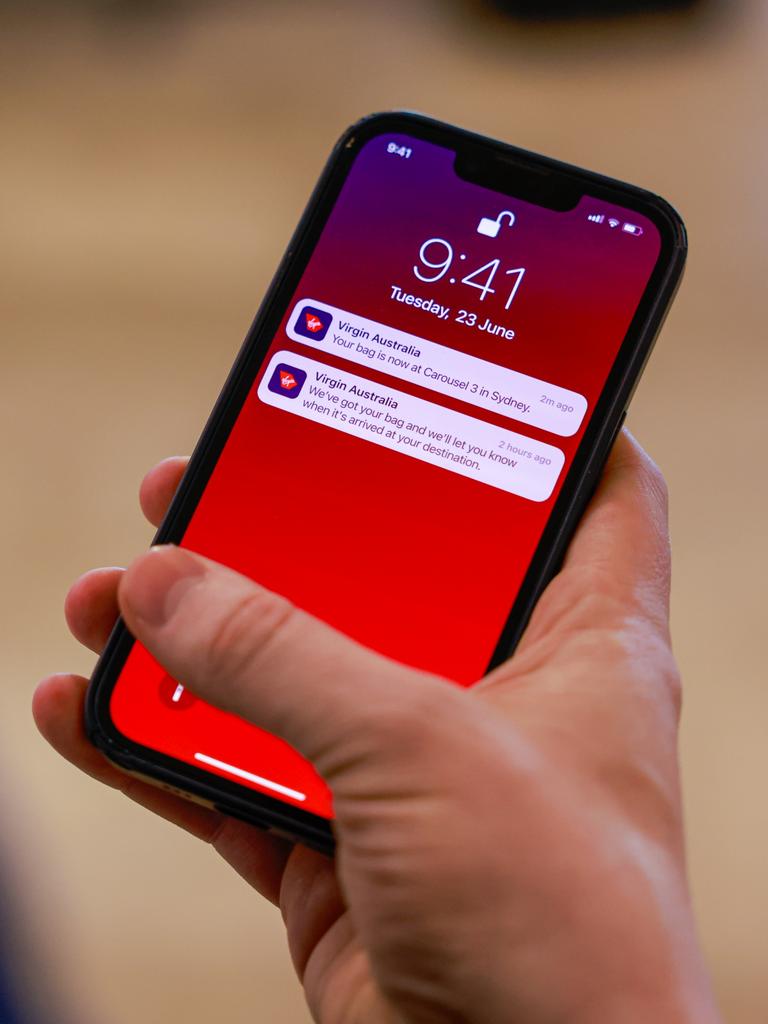 Passengers will be notified through the airline’s app. Picture: Virgin Australia