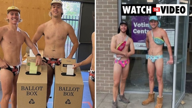 Aussies vote on election day with no pants on