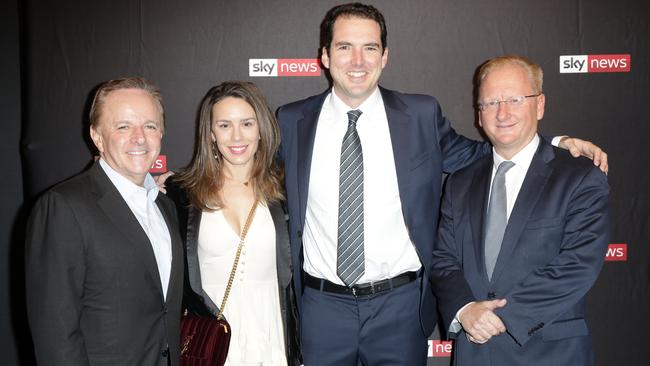 Brian Walsh, Laura Jayes, Peter Stefanovic and Paul Whittaker at the Sky News Lawyer X The Untold Story Screening held at Foxtel on Oxford in Paddington. Picture: Christian Gilles