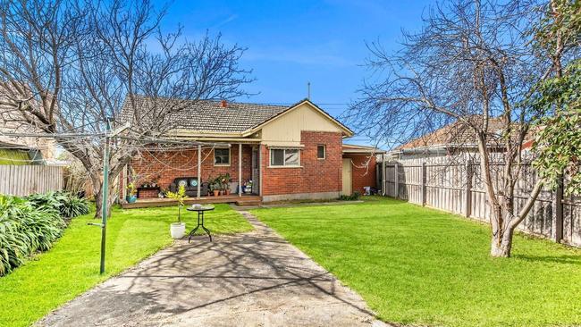 The 552sq m property has a wedge-shaped block with a deep back yard.