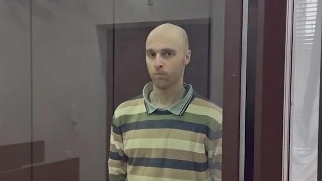 Melbourne man Oscar Jenkins appears before a Russia-controlled court in Luhansk on Friday May 16, 2025. Picture: Russian Prosecutor’s Office