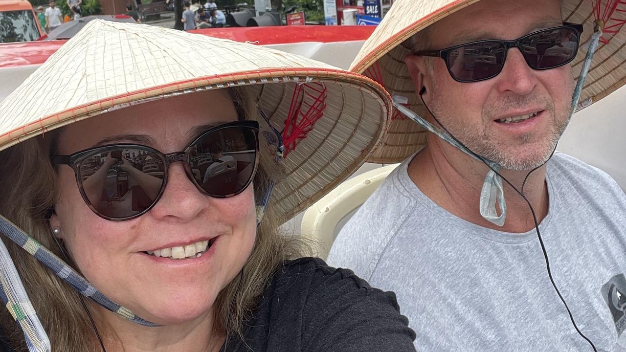 Geelong couple Jules McDonald and David Ryall in Vietnam last month. Picture: supplied.