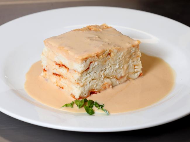 Gillian Hirst’s sand crab lasagne. Picture: Steve Pohlner