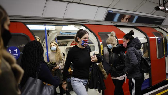 Passengers on the London Underground. Picture: AFP.