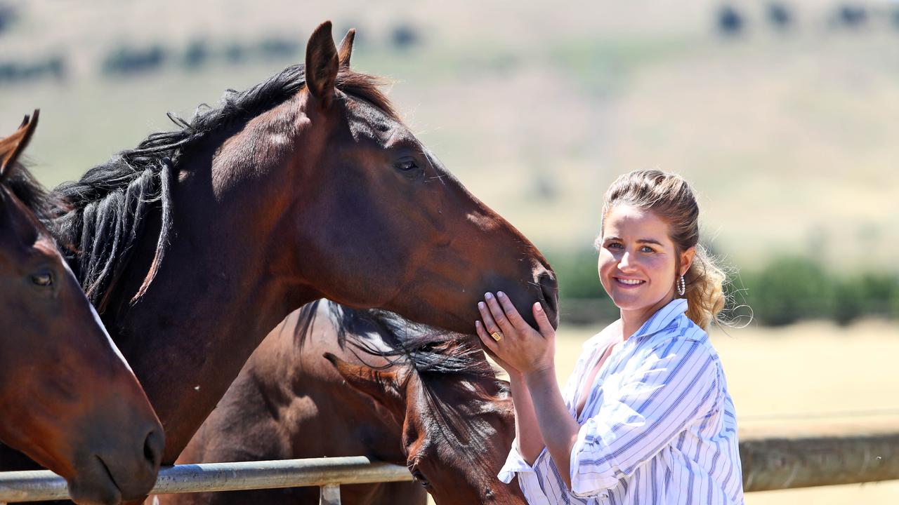 Michelle Payne at her farm near Ballarat in Victoria. Picture: Aaron Francis