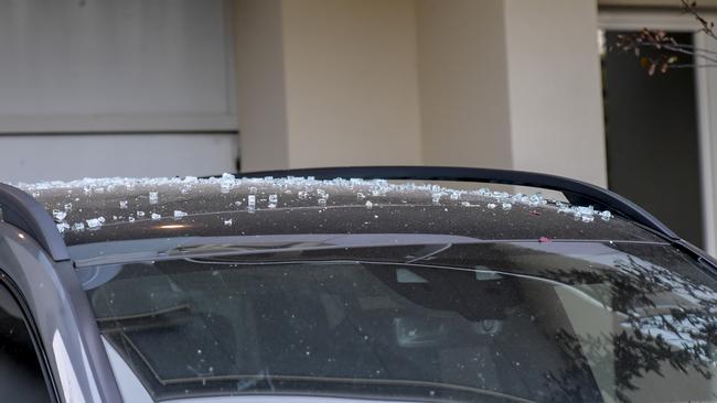 Glass on the roof of the Mercedes in the driveway Picture: RoyVPhotography