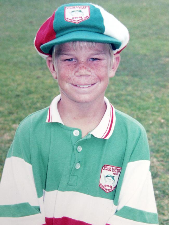 David Warner representing the South Eastern Junior Cricket Association in 1995-96.