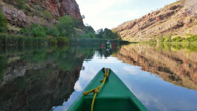 Paddling the Ord River in the Kimberley, WA. Picture: Lee Atkinson