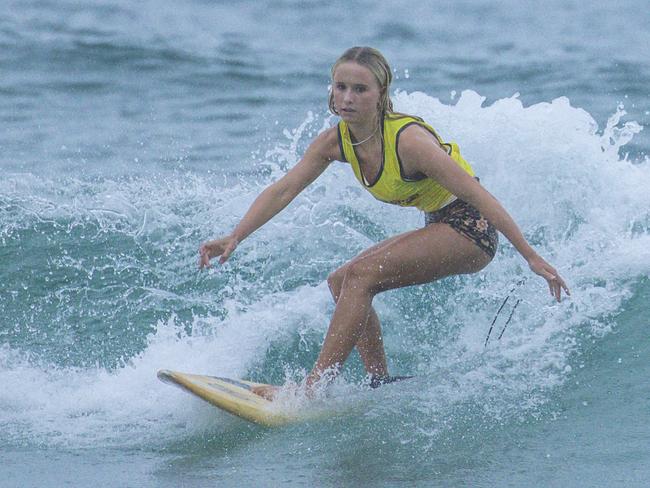 Early Saturday heats of The Burleigh Heads Boardriders Single Fin Festival. Picture: Glenn Campbell